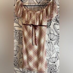 NWT/ Plaid Kids Casual Dress with Ribbon